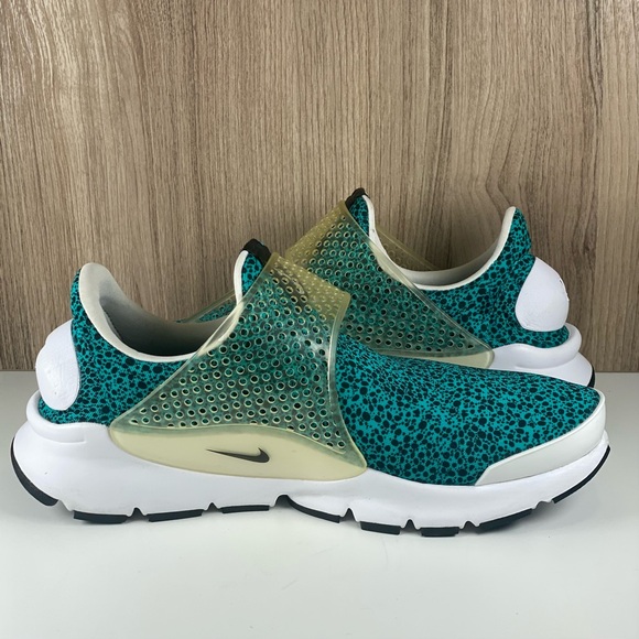 Nike Sock Dart Safari Turbo Green White Running Shoe 942198-300 Men's Size 8 - Picture 6 of 9